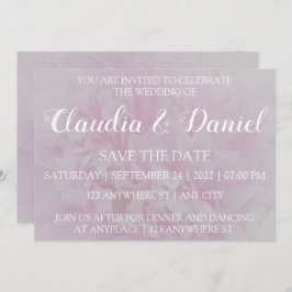 エレガントなダスティピンクの芍薬の花のデザインの結婚式の告知 招待状