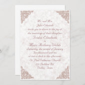 エレガントなダスティローズの結婚式招待状 招待状 (正面/裏面)