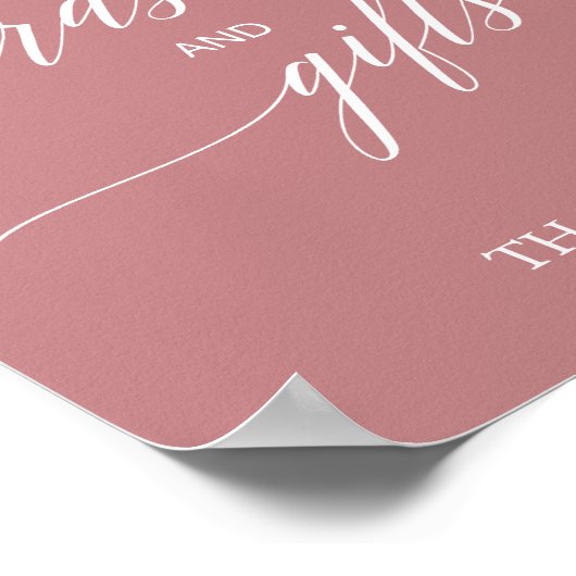 エレガントなダスティローズカリグラフィーカード＆ギフトサイン ポスター (角)