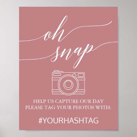 エレガントなダスティローズカリグラフィー Oh Snap サイン (正面)