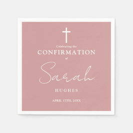 エレガントなダスティローズ 現代のミニマルな確認 スタンダードカクテルナプキン