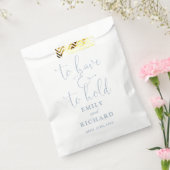 エレガントなダスティーブルーのウェディング「持つことと保持すること」 フェイバーバッグ (封をした状態)