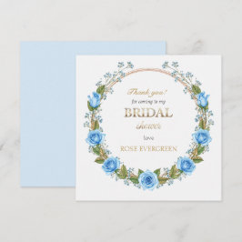 エレガントなダスティーブルーのバラとスイートピー サンキューカード