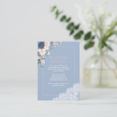 エレガントなダスティーブルーのフラワーレースの詳細 エンクロージャーカード (スタンド正面)