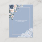 エレガントなダスティーブルーのフラワーレースの詳細 エンクロージャーカード (裏面)