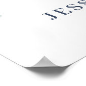 エレガントなダスティーブルーのボヘミアンブライダルシャワーのウェルカムサイン ポスター (角)