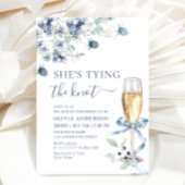 エレガントなダスティーブルーのボヘミアンミズンウェディングシャワー 招待状