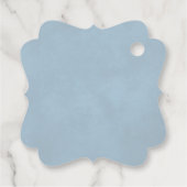 エレガントなダスティーブルーのローズウェディング感謝 フェイバータグ (裏面)