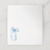 エレガントなダスティーブルーの手描きリボン  ブライダルシャワー プレイスカード (外部開封)