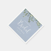 エレガントなダスティーブルーの水彩画 ブライダルシャワー スタンダードカクテルナプキン (角)