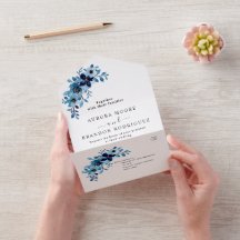 エレガントなダスティーブルーの水彩花束