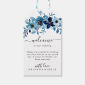 エレガントなダスティーブルーの水彩花束 ギフトタグ (正面)