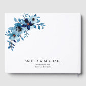 エレガントなダスティーブルーの水彩花束 ゲストブック (裏面)