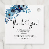 エレガントなダスティーブルーの水彩花束 フェイバータグ (裏面)