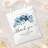 エレガントなダスティーブルーの水彩花束 フェイバーバッグ (クリップ留めされた状態)