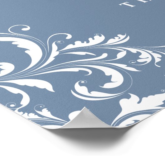 エレガントなダスティーブルーの結婚式写真ゲストブックサイン ポスター