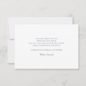 エレガントなダスティーブルーの花とユーカリのブライダルシャワー サンキューカード (裏面)