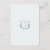 エレガントなダスティーブルーの花のカリグラフィー結婚式 エンクロージャーカード (裏面)