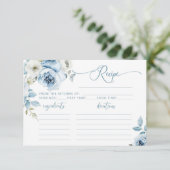 エレガントなダスティーブルーの花嫁のためのレシピカード (スタンド正面)