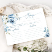 エレガントなダスティーブルーの花嫁のためのレシピカード