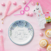 エレガントなダスティーブルーの花束 ペーパープレート (パーティー)