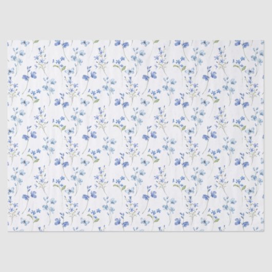 エレガントなダスティーブルーの野の花 薄葉紙 (正面)