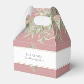 エレガントなダスティーローズとグリーンウェディング フェイバーボックス (裏面サイド)