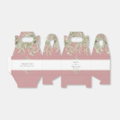 エレガントなダスティーローズとグリーンウェディング フェイバーボックス (折り畳みなし)