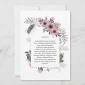 エレガントなダスティーローズアンパサンド フローラルアーチ ウェディング 招待状 (裏面)