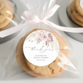 エレガントなダスティーローズ ブラッシュ ブライダルシャワー サンクス ラウンドシール
