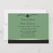 エレガントなダマスクグリーンの猫のウェディングセット招待状 招待状 (裏面)