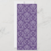 エレガントなダマスクパープルグレー | ワインブライダルシャワー 招待状 (裏面)