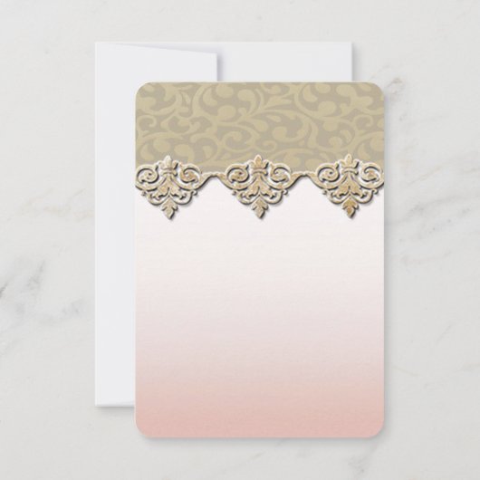 エレガントなダマスク柄のウェディングパーティー 招待状 (裏面)