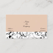 エレガントなダマスク柄のワインボトル型名刺 名刺 (裏面)