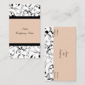 エレガントなダマスク柄のワインボトル型名刺 名刺 (正面/裏面)