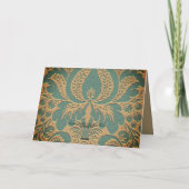 エレガントなダマスク柄の母の日 カード (裏面)