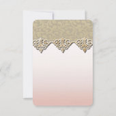 エレガントなダマスク柄の結婚式の披露宴 招待状 (裏面)