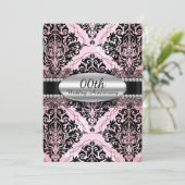 エレガントなダマスク結婚記念日招待状 招待状 (スタンド正面)