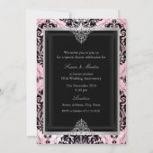 エレガントなダマスク結婚記念日招待状 招待状 (裏面)