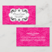 エレガントなダマスク織および渦巻 名刺 (正面/裏面)