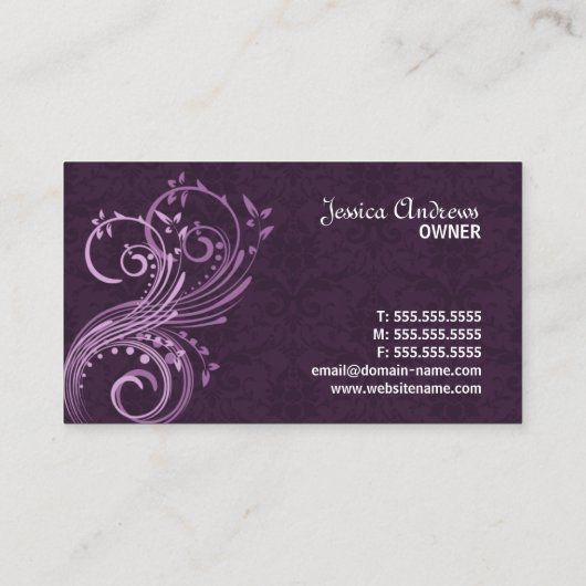 エレガントなダマスク織および華麗さ 名刺 (裏面)