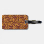 エレガントなダマスク織のアールデコパターン荷物のラベル ラゲッジタグ (裏面横)