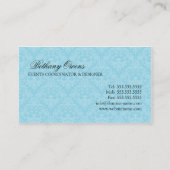 エレガントなダマスク織のイベントの調整者 名刺 (裏面)