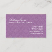 エレガントなダマスク織のイベントの調整者 名刺 (裏面)