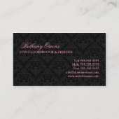 エレガントなダマスク織のイベントの調整者 名刺 (裏面)