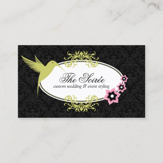 エレガントなダマスク織のイベントの調整者 名刺 (正面)