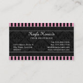 エレガントなダマスク織のカップケーキのベーカリー 名刺 (裏面)