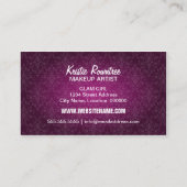 エレガントなダマスク織のガラス宝石および輝き 名刺 (裏面)