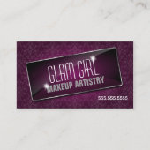 エレガントなダマスク織のガラス宝石および輝き 名刺 (正面)