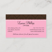 エレガントなダマスク織のケーキはベーカリーをぽんと鳴らします 名刺 (裏面)